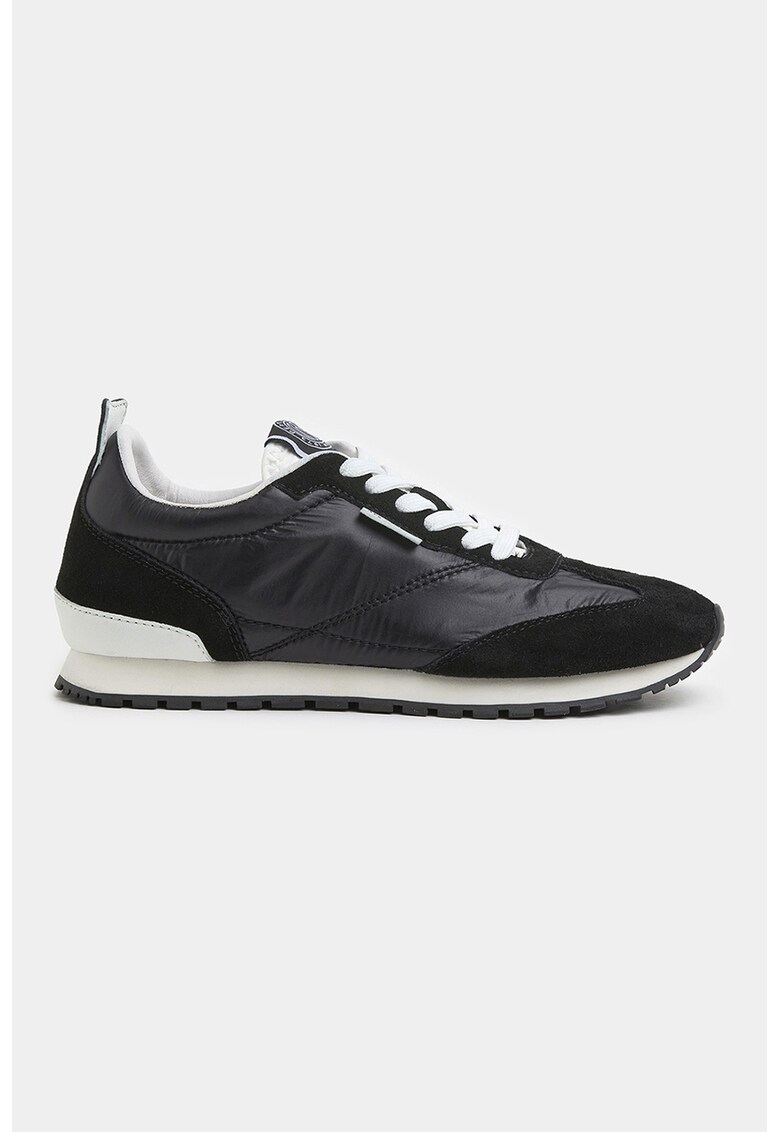 Pantofi sport low-cut cu garnituri de piele intoarsa