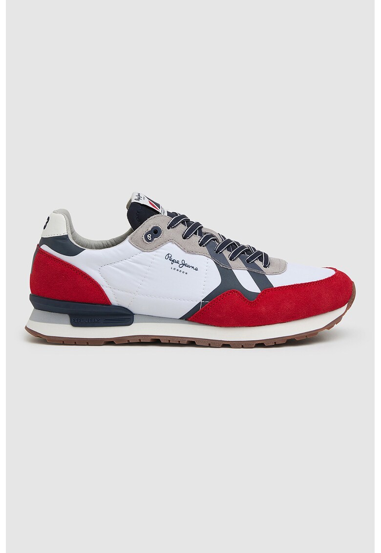 Pantofi sport cu aspect contrastant si garnituri de piele intoarsa