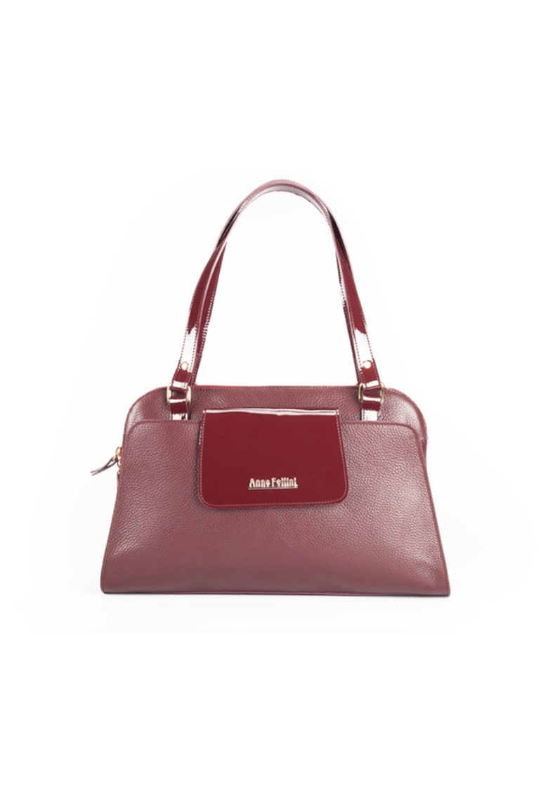 Geanta dama piele -  Madonna 15 - mare visiniu - 40x9x25 cm