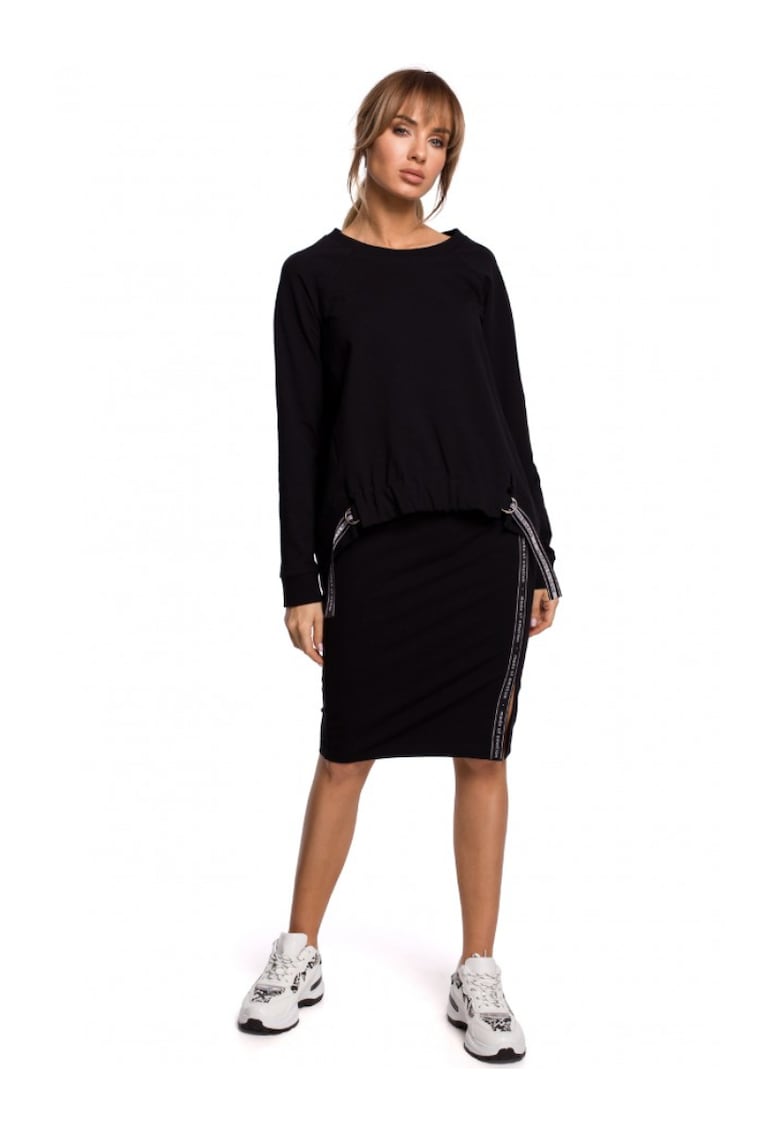 Fusta creion . Cu banda decorativa. Bumbac. Elastan