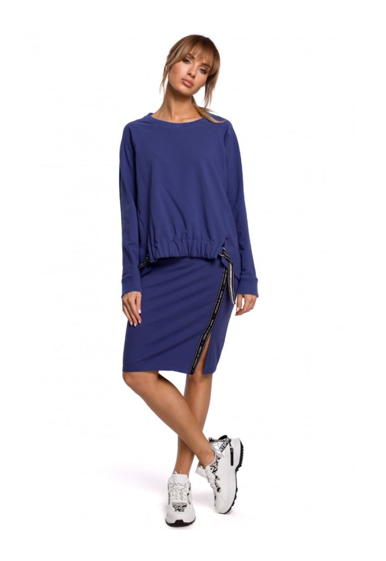 Fusta creion . Cu banda decorativa. Bumbac. Elastan