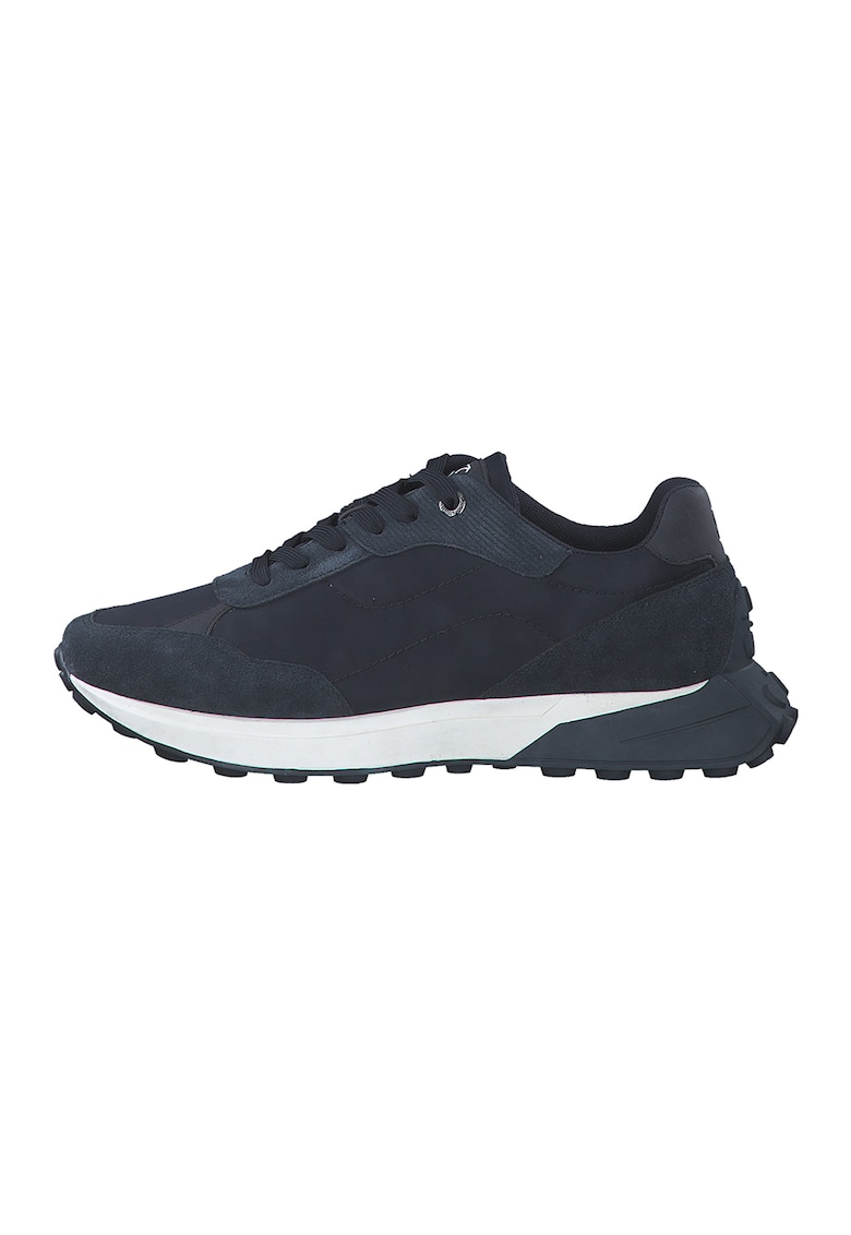 Pantofi sport cu insertii de piele intoarsa - Bleumarin