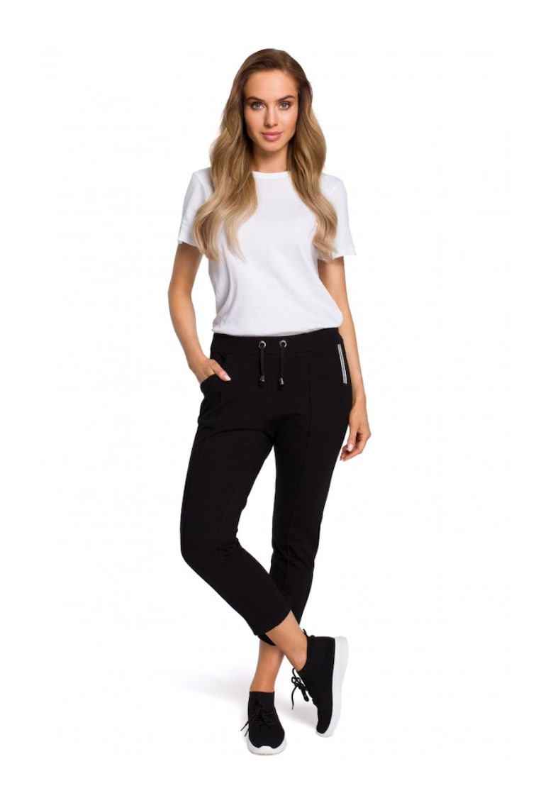 Pantaloni dama - Bumbac/Elastan - Negru