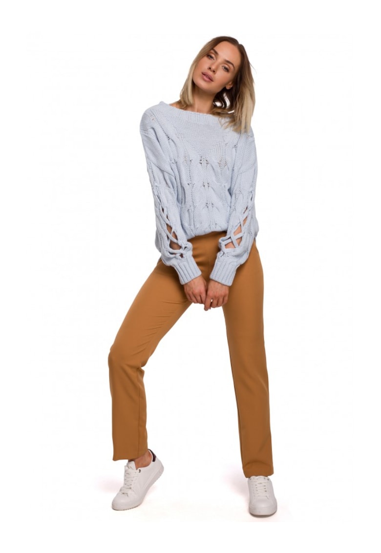 Pulover cu maneci despicate Acril - Poliamida - Albastru