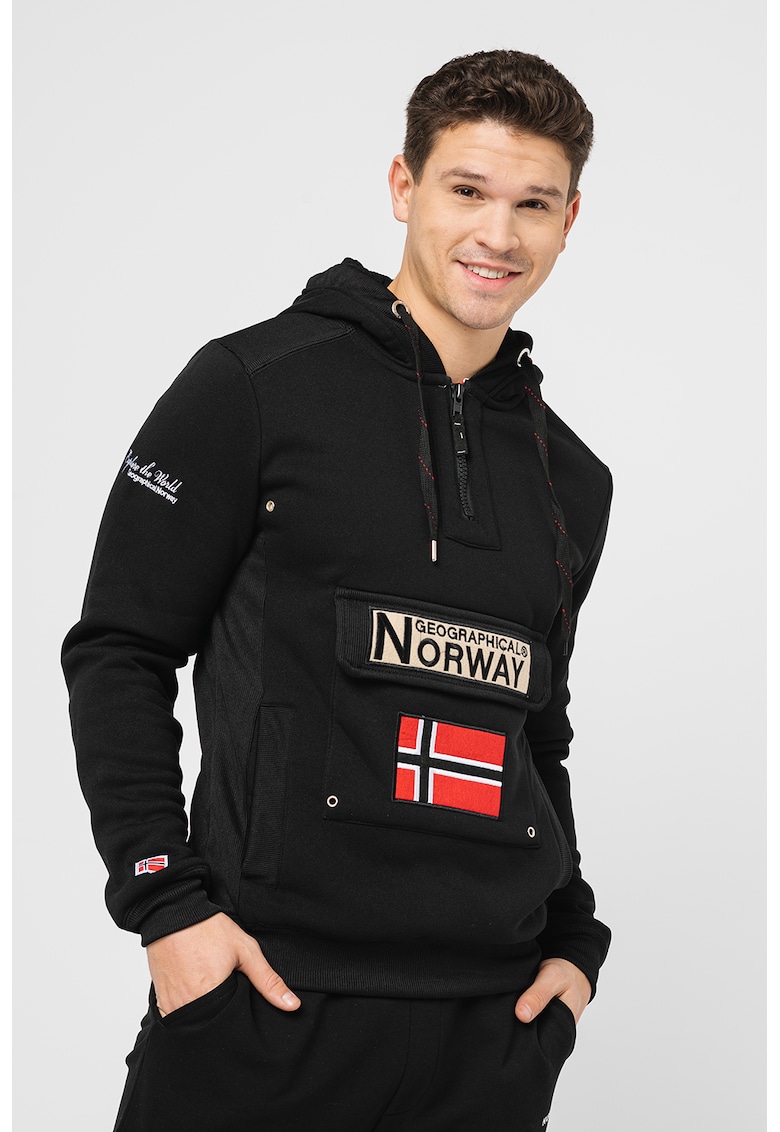 Hanorac cu fermoar scurt si logo brodat Gymclass