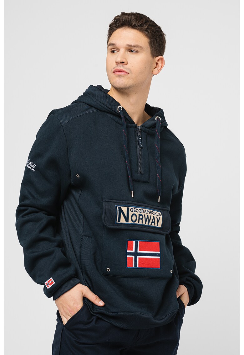 Hanorac cu fermoar scurt si logo brodat Gymclass