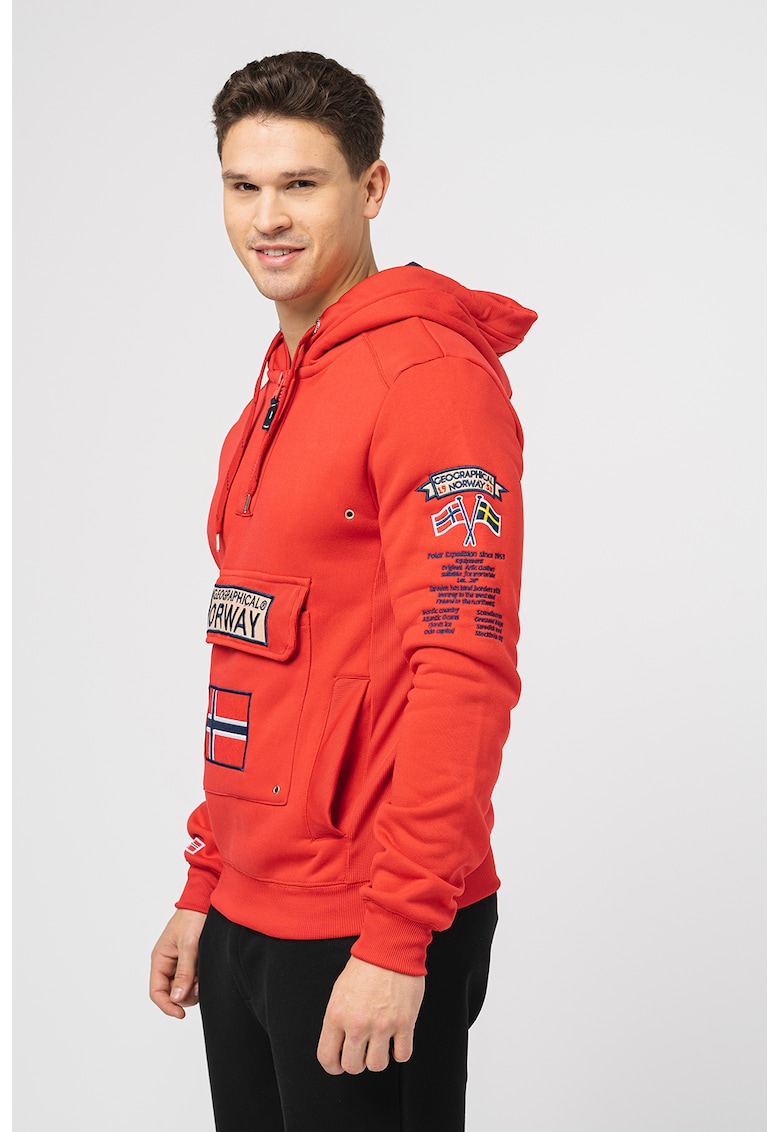 Hanorac cu fermoar scurt si logo brodat Gymclass