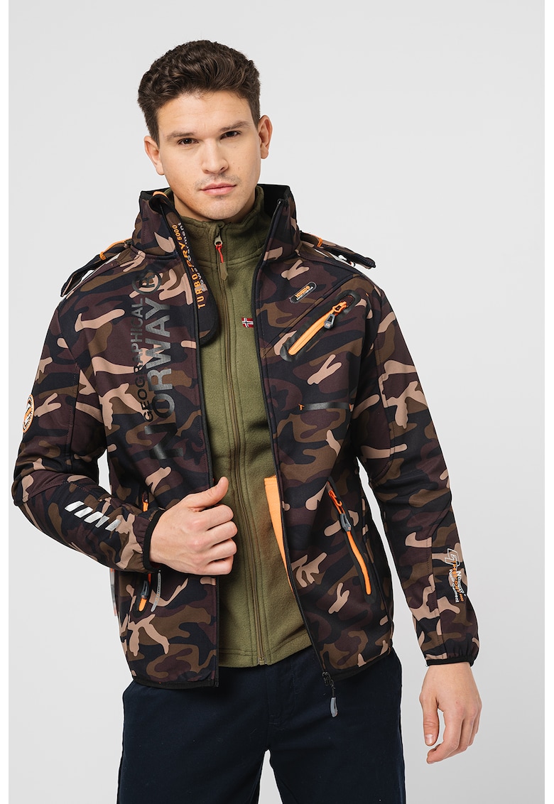 Jacheta cu gluga si captuseala din fleece Rayoute