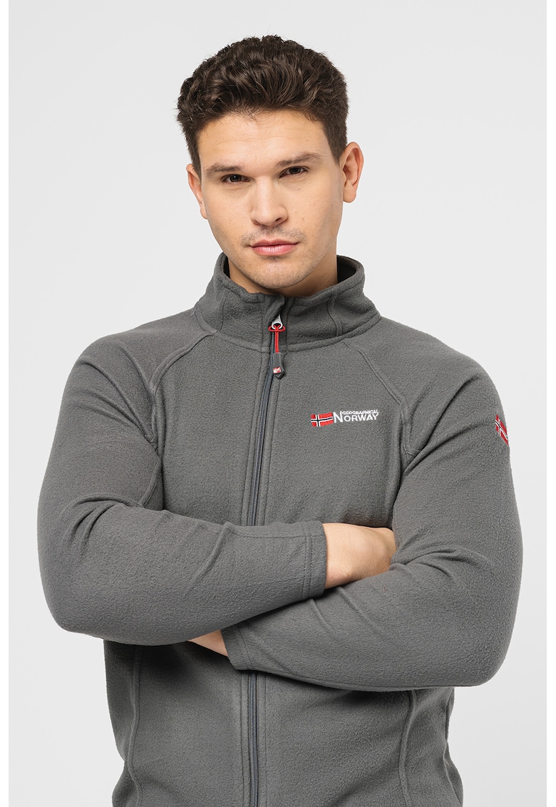 Bluza sport din fleece cu fermoar si maneci raglanTug - Gri inchis