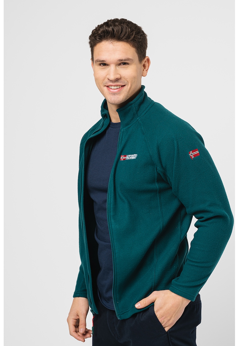 Bluza sport din fleece cu fermoar si maneci raglanTug - Verde englez