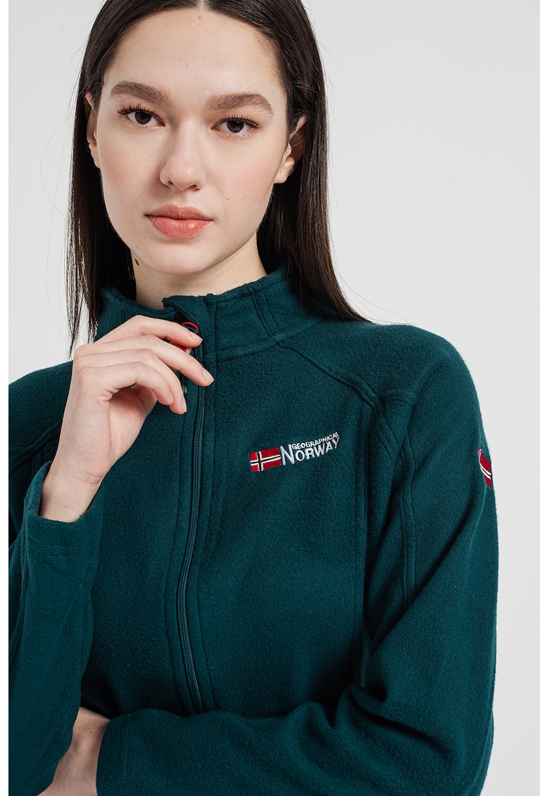 Bluza sport din fleece cu fermoar si maneci raglan Tug