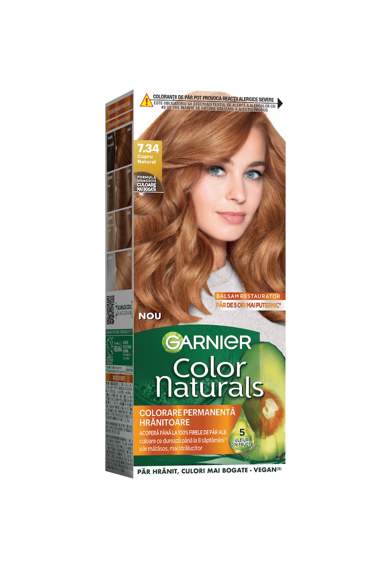 Vopsea de par permanenta cu amoniac Color Naturals - 7.34 Cupru Natural - 112 ml