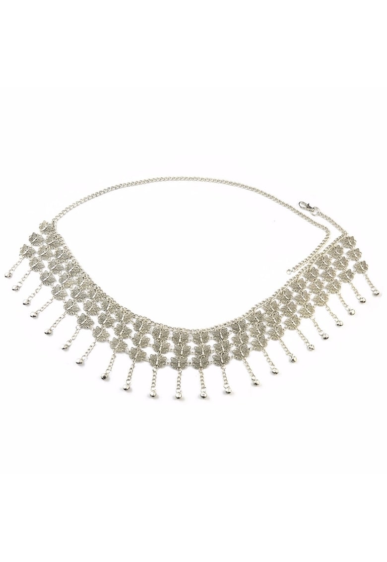 Lant de corp argintiu - tip curea - cu fluturasi - Gerald C26 -