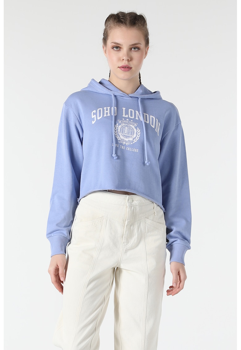 Hanorac crop din amestec de bumbac