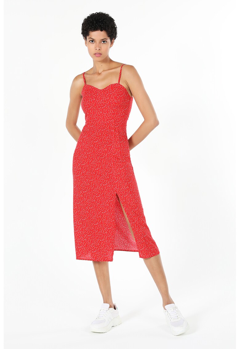Rochie midi cu slit lateral