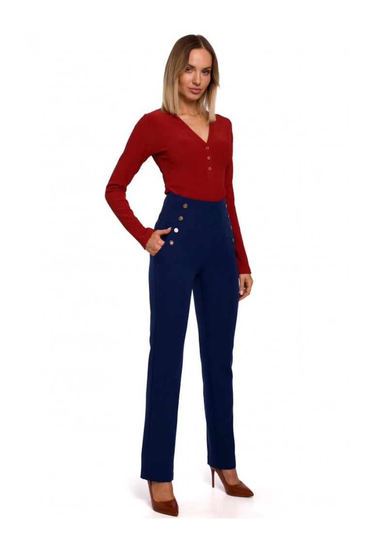 Made of Emotion Elegáns női nadrág Phuntsok M530 tengerészkék