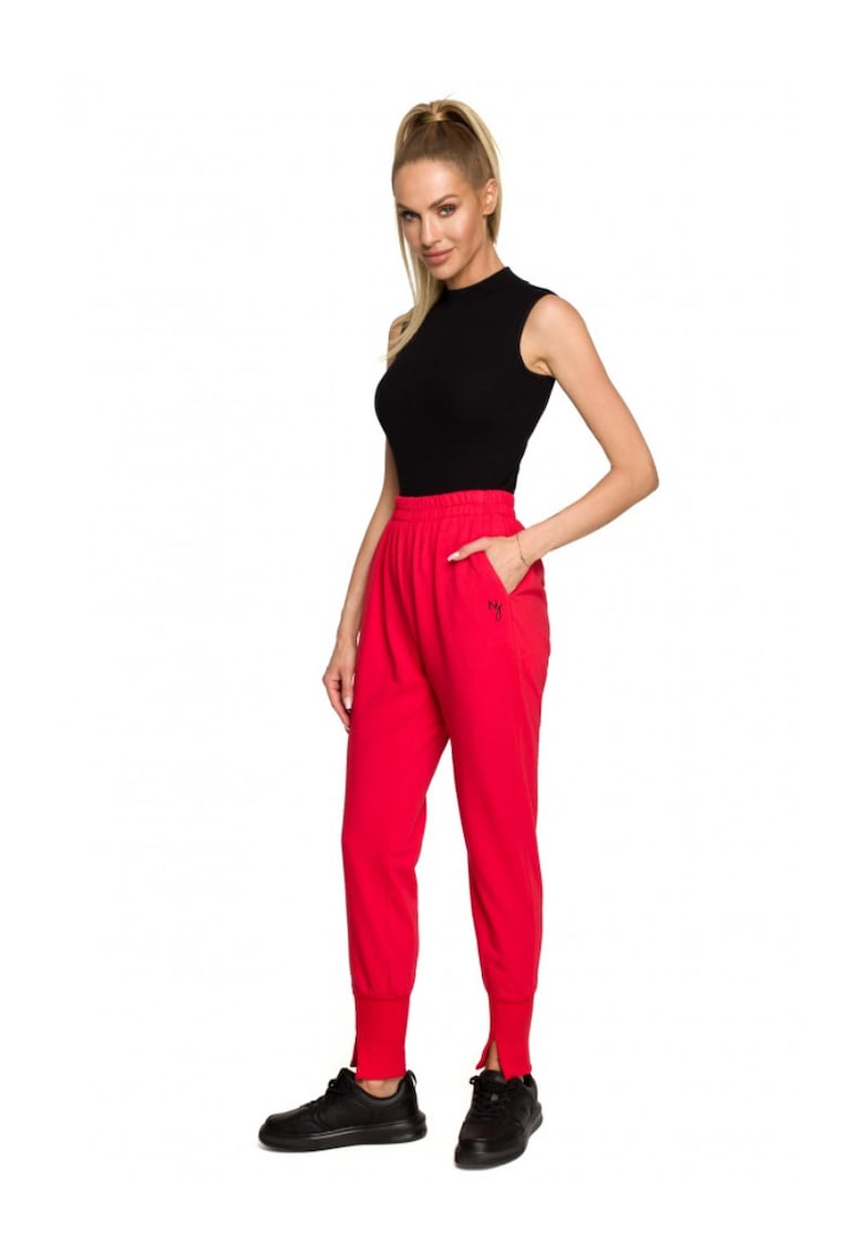 Pantaloni dama - Bumbac/Elastan - Rosu.