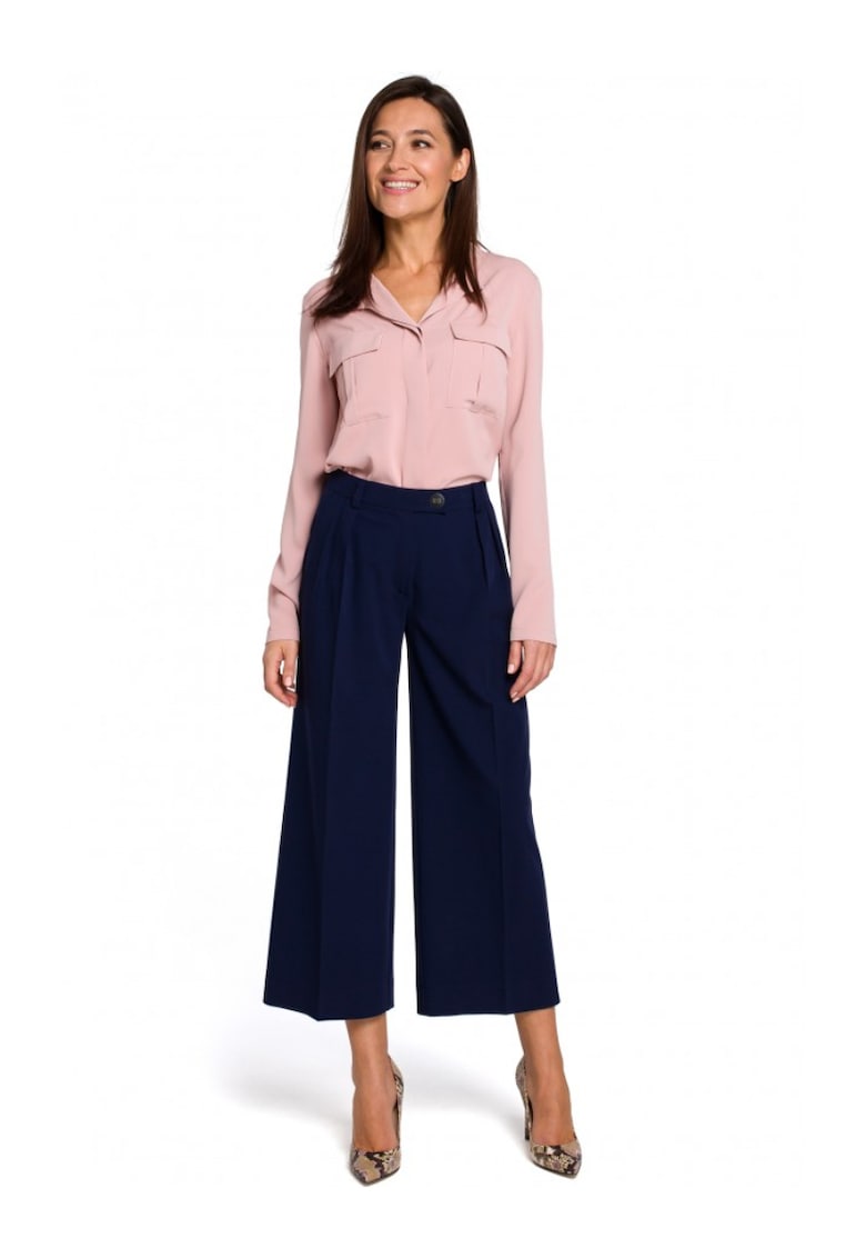 Pantaloni dama - Poliester/Viscoza - Bleumarin inchis