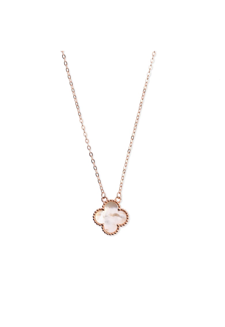 Colier Clover Trifoi - Rose Gold cu Perla Sidef - Argint 925
