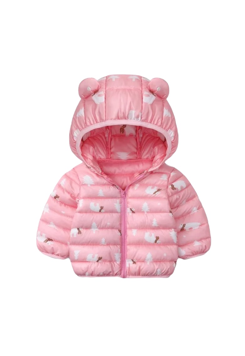 Geaca Din Fas Ursii Polari - Fete - Fermoar - Maneca lunga - Roz