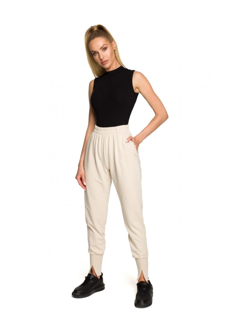 Pantaloni dama - Bumbac/Elastan.Crem
