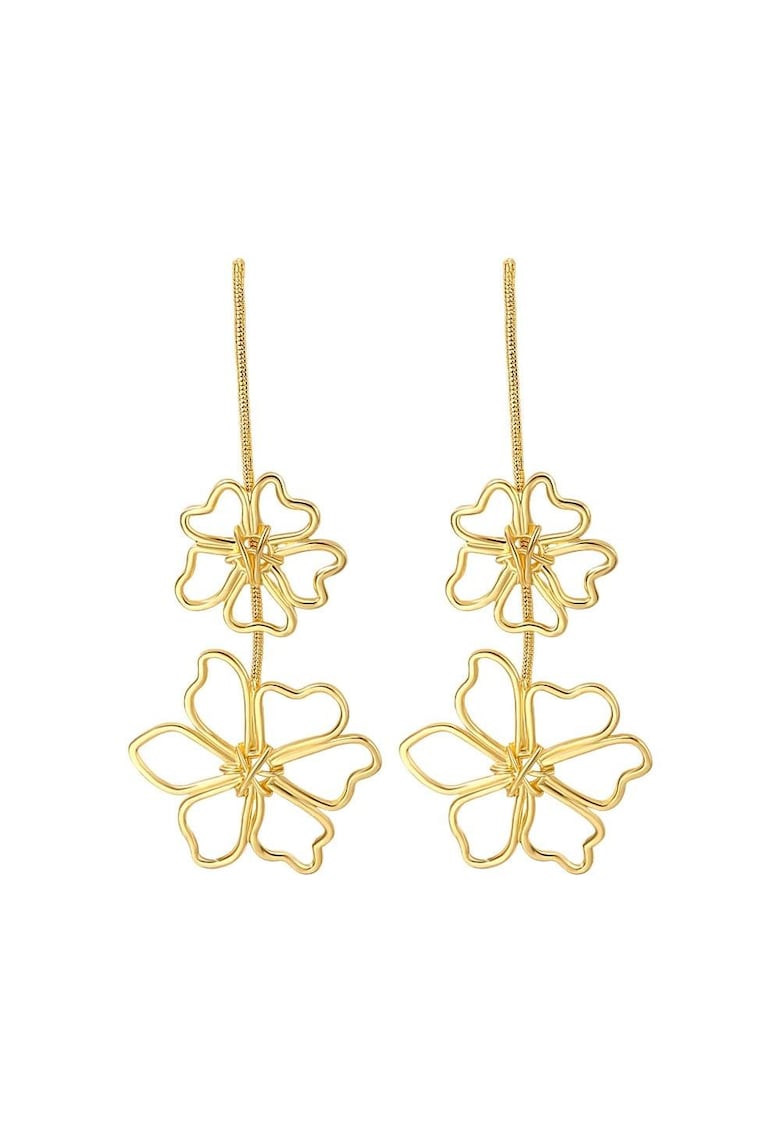 Cercei aurii - lungi - forma de floare - Hilma C1