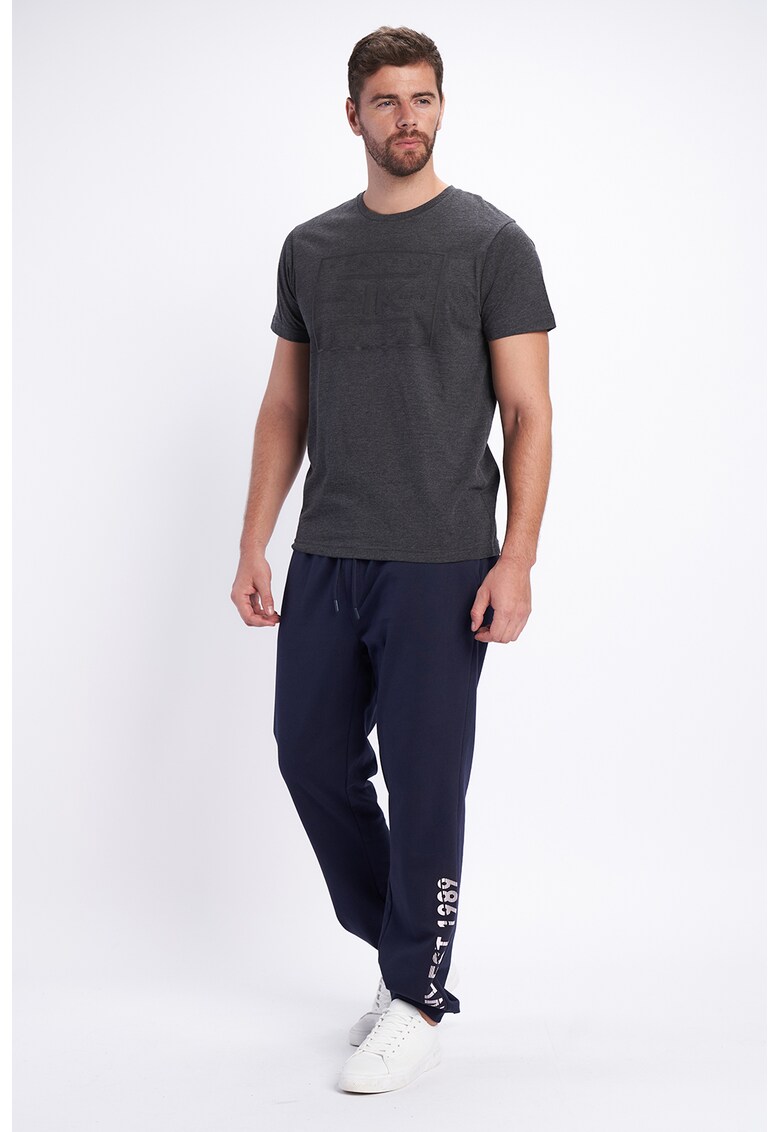 Pantaloni sport din amestec de bumbac cu snur in talie