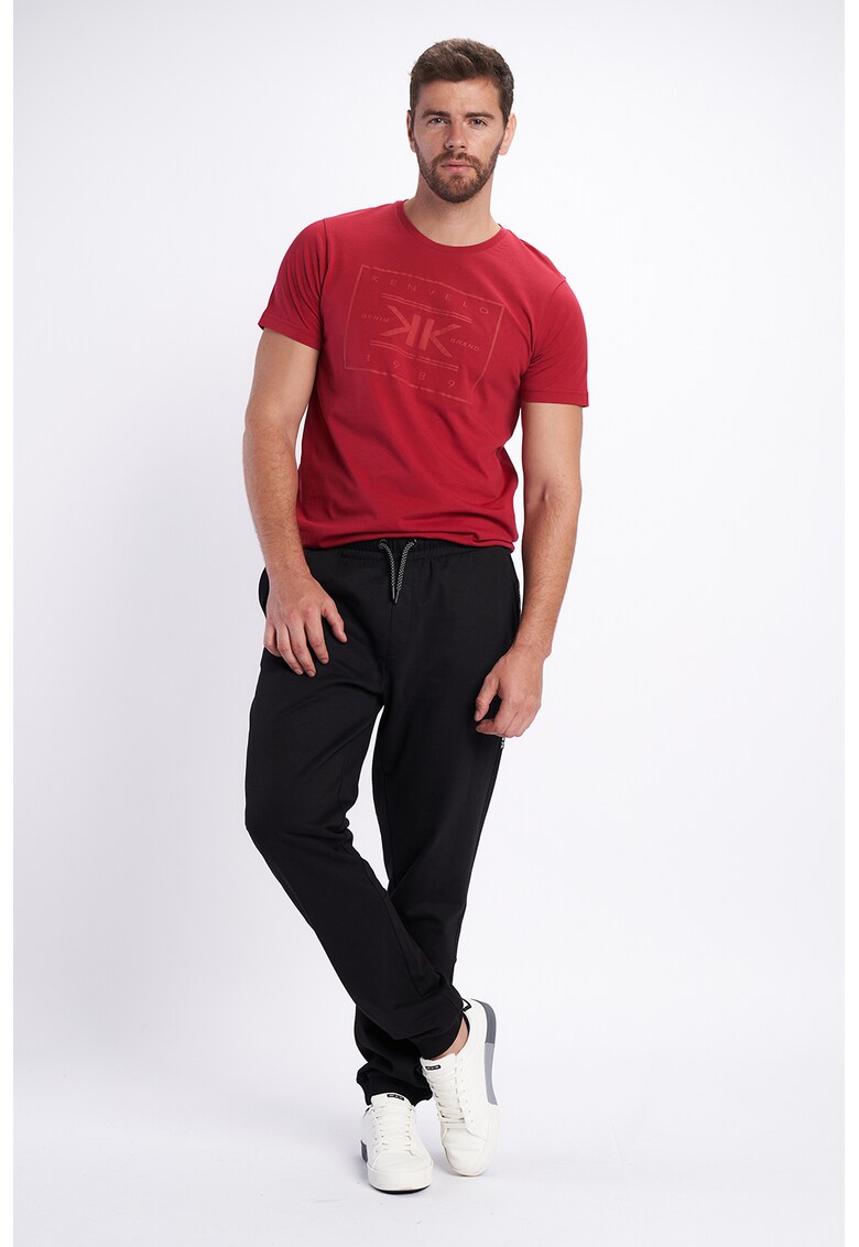 Pantaloni sport cu segmente laterale contrastante