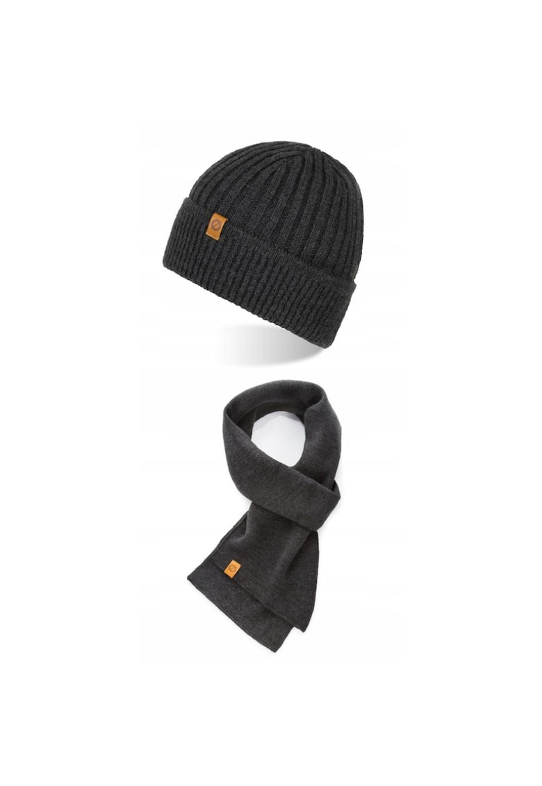 Broedrene Set caciula cu fular Brodrene - Acril - Universal - Gri inchis