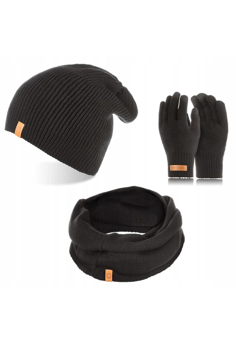 Broedrene Set caciula cu manusi si fular Brodrene - Acril - Universal - Negru