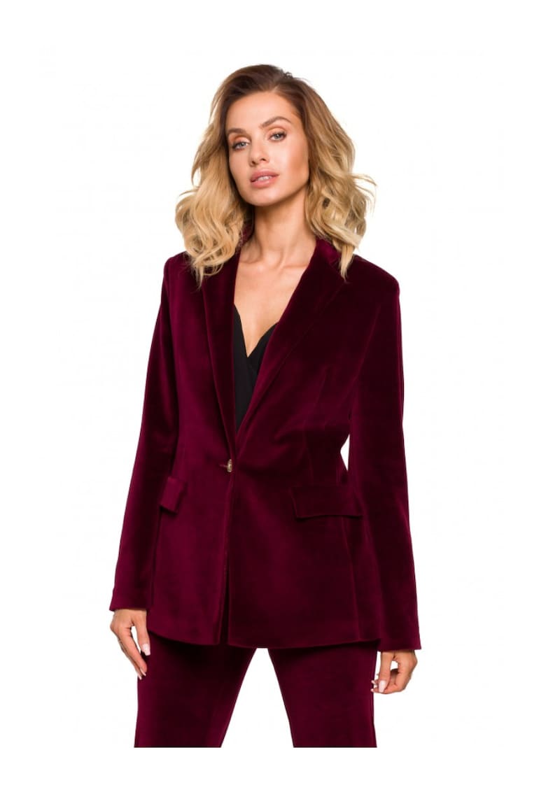 Sacou dama cu curea - Bumbac/Poliester - Maron