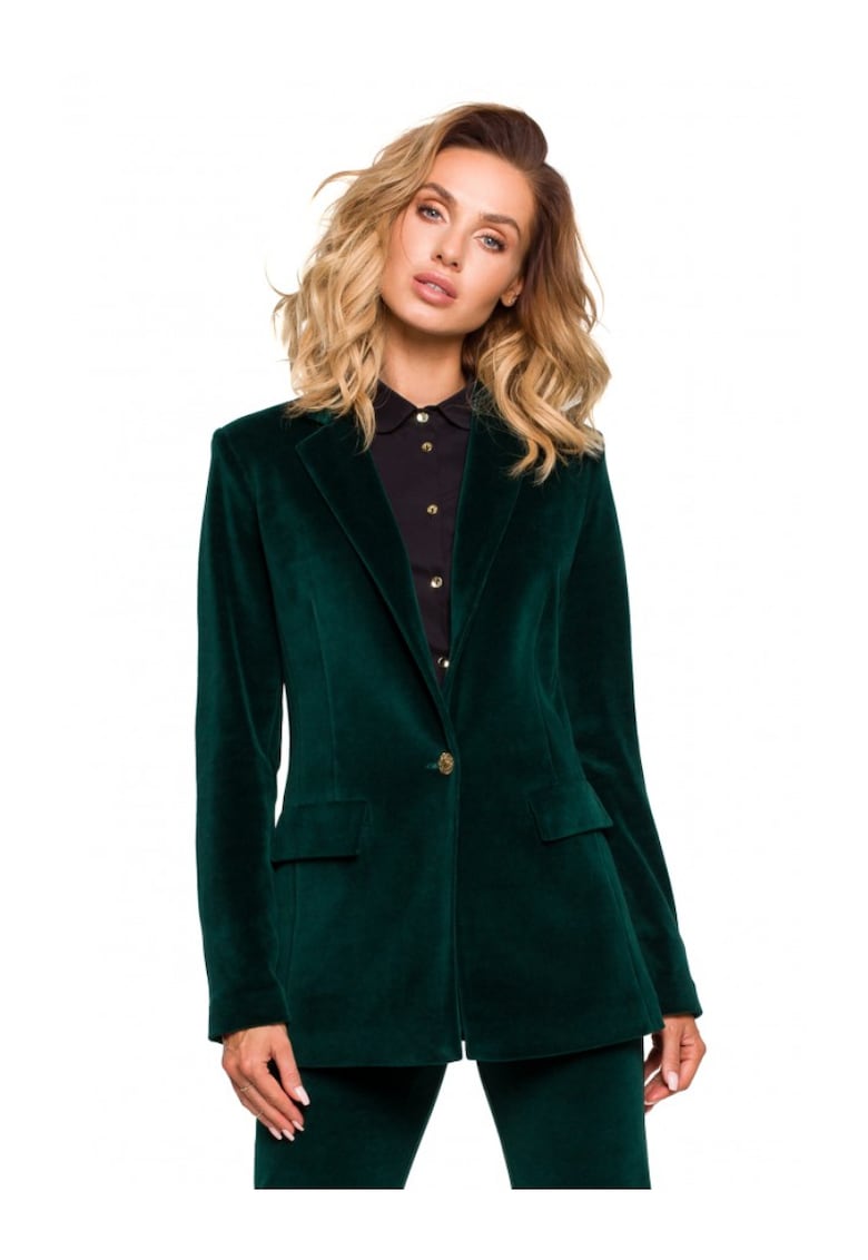 Sacou dama cu curea - Bumbac/Poliester - Verde