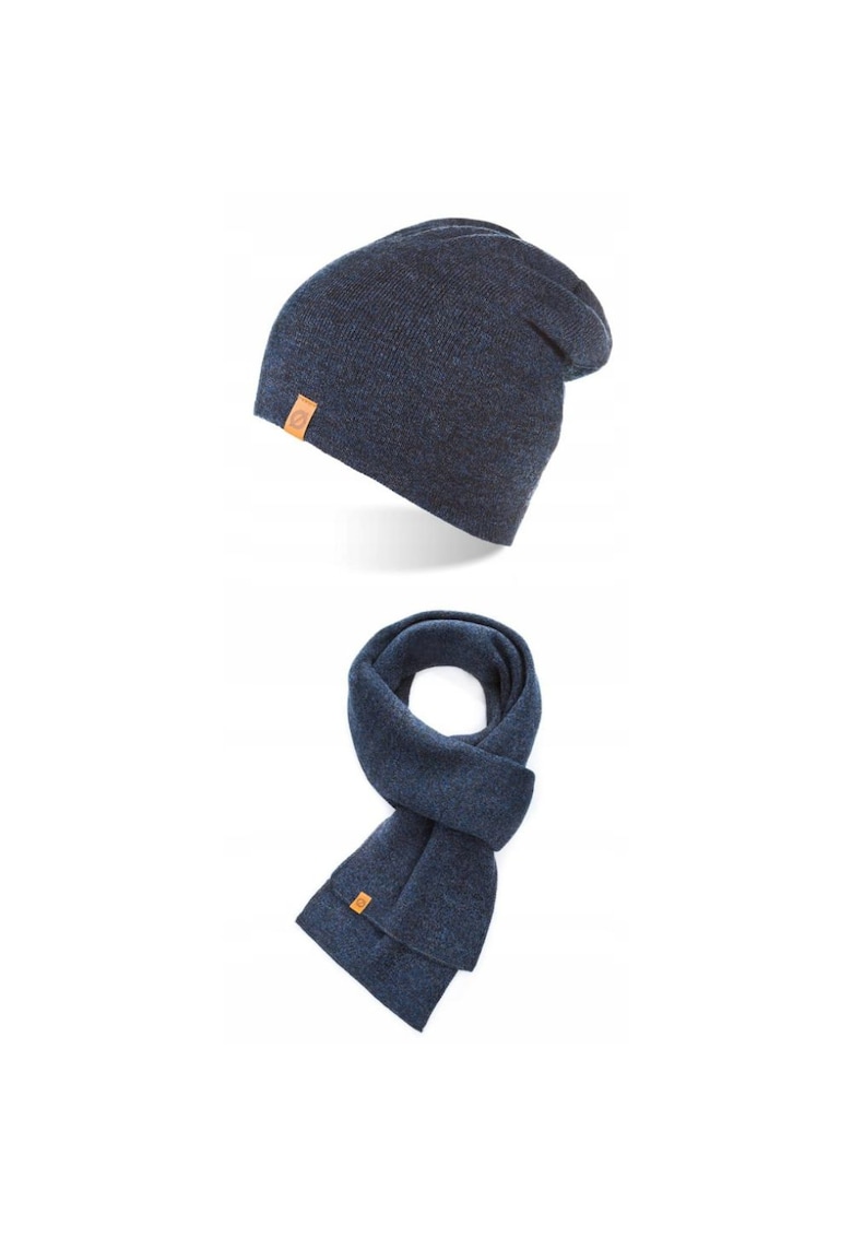 Set caciula cu fular Brodrene - Acril - Universal - Bleumarin