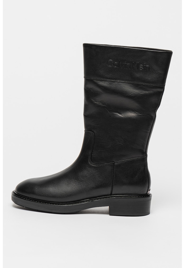 Cizme mid-calf de piele