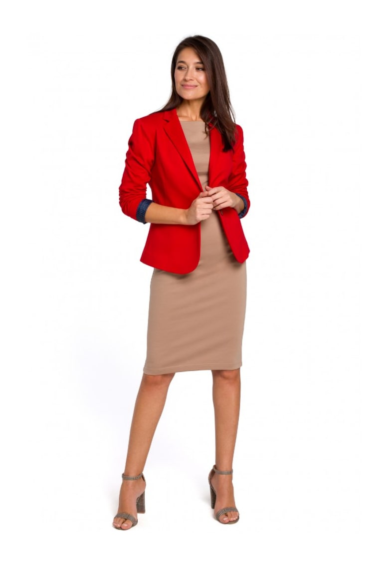 Sacou dama - Style - Poliester/Bumbac - Rosu