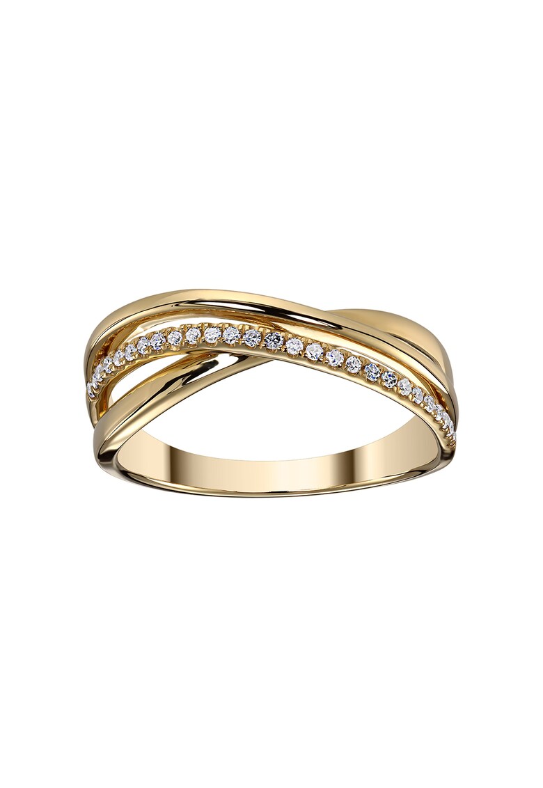 Inel din aur de 14K decorat cu diamante 14K imagine noua