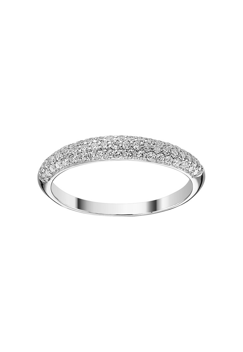 Inel din aur alb de 14K decorat cu diamante rotunde D Diamond Reduceri si Transport Gratuit D Diamond imagine noua