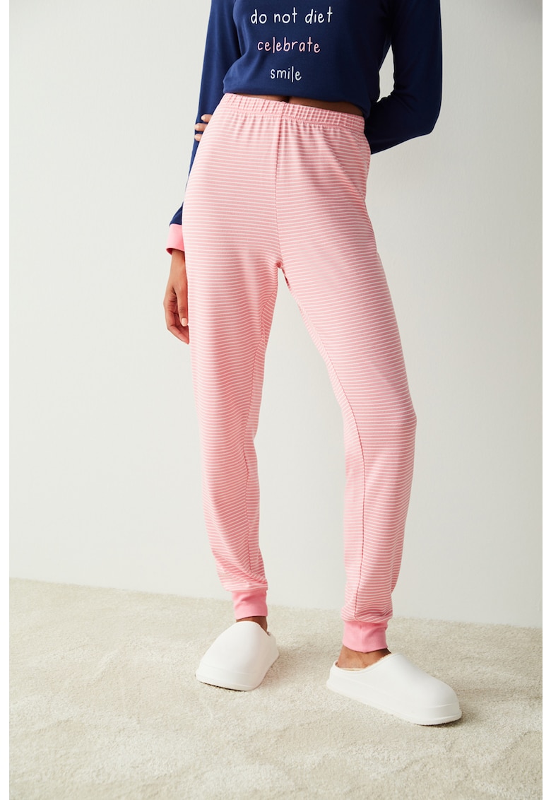 Pantaloni de pijama cu model in dungi