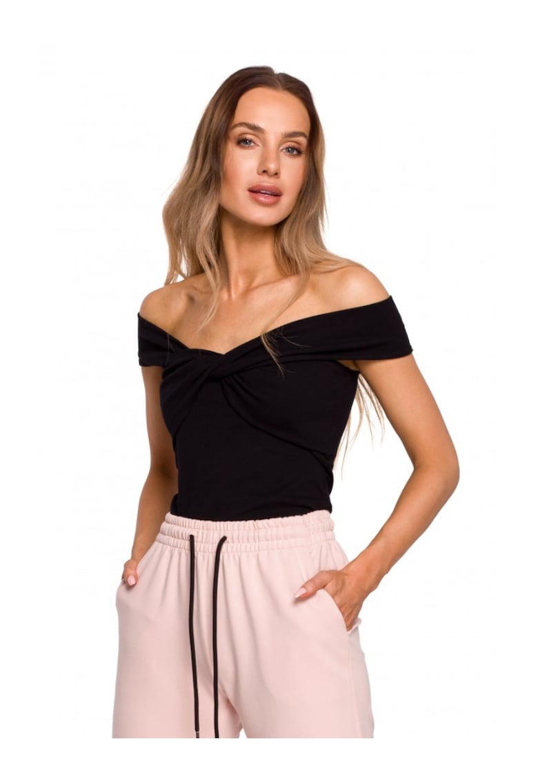 Top dama - Bumbac/Elastan - Negru
