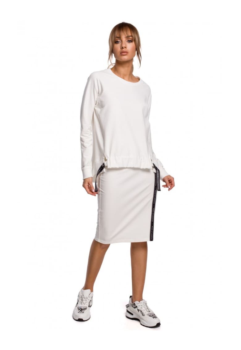 Fusta creion . Cu banda decorativa. Bumbac. Elastan