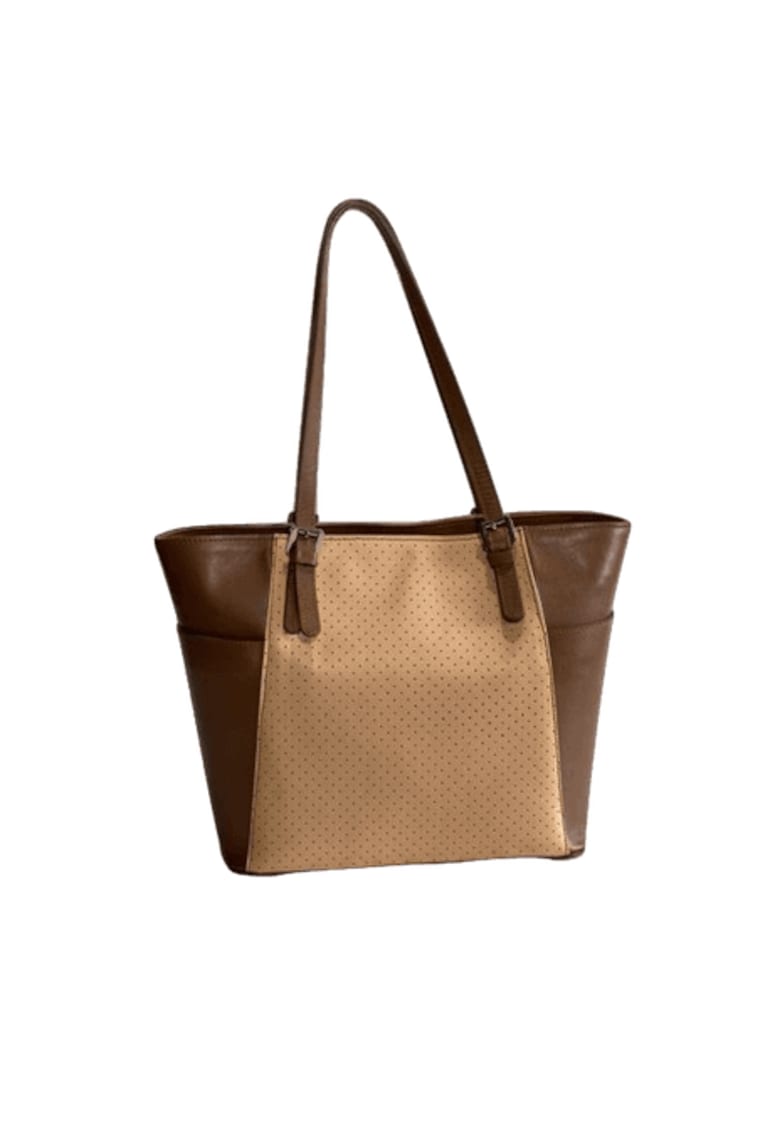 Geanta dama piele - Michelle - coniac natur - 37x12x27 cm