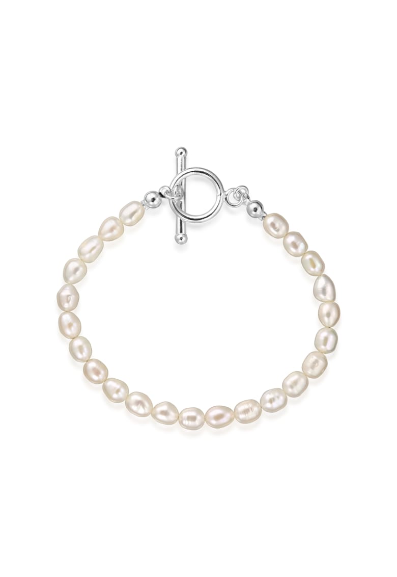 Bratara argint 925 cu perle naturale 6.5mm - inchizatoare toggle