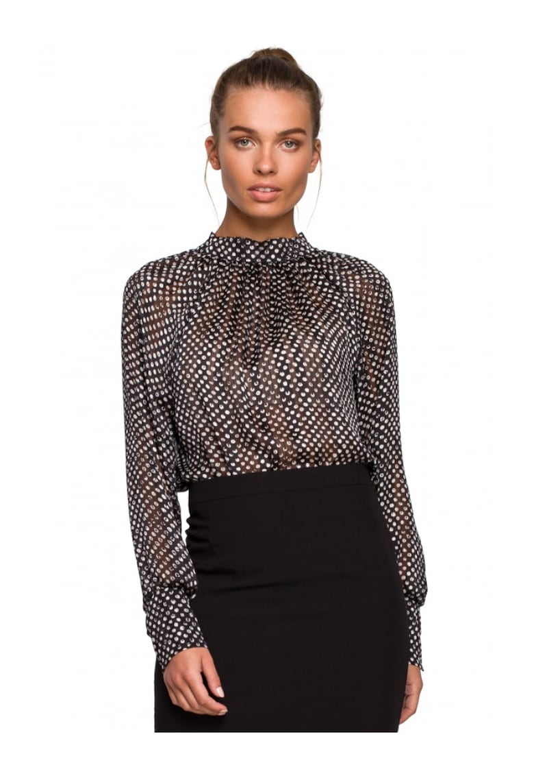 Bluza dama - Style - Poliester - Alb/Negru - Alb/Negru