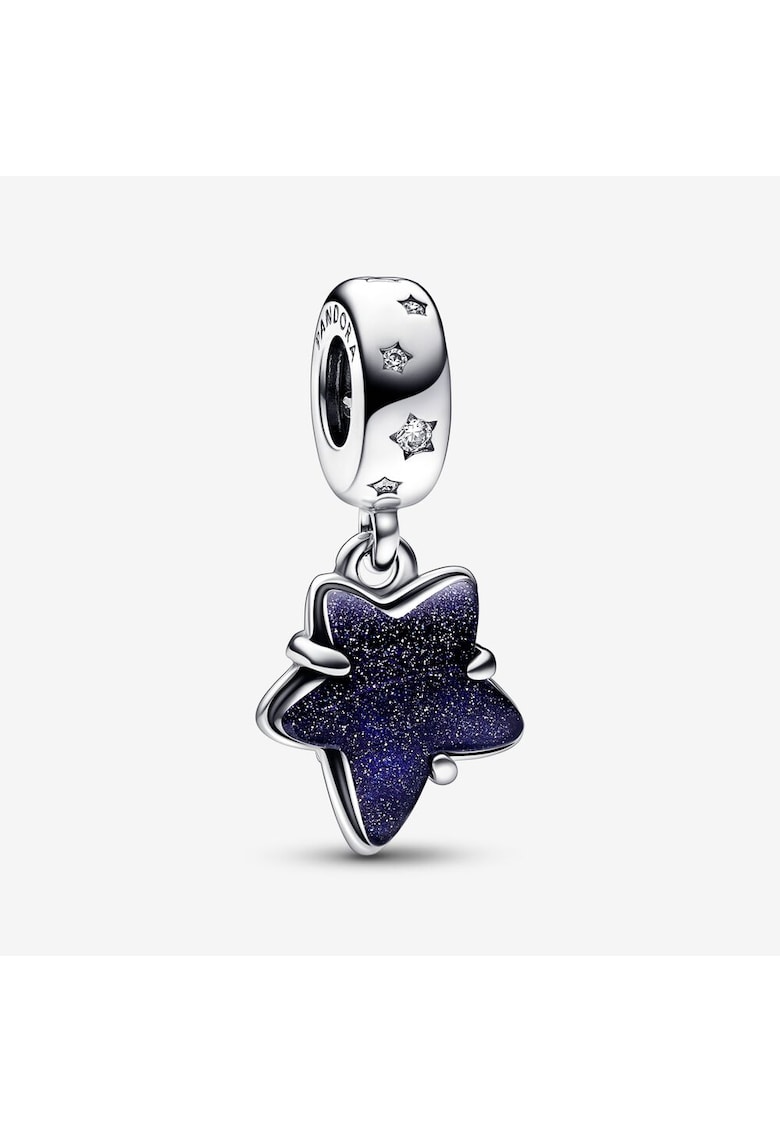 Charm Murano cu stea si galaxie celesta - Argint 925