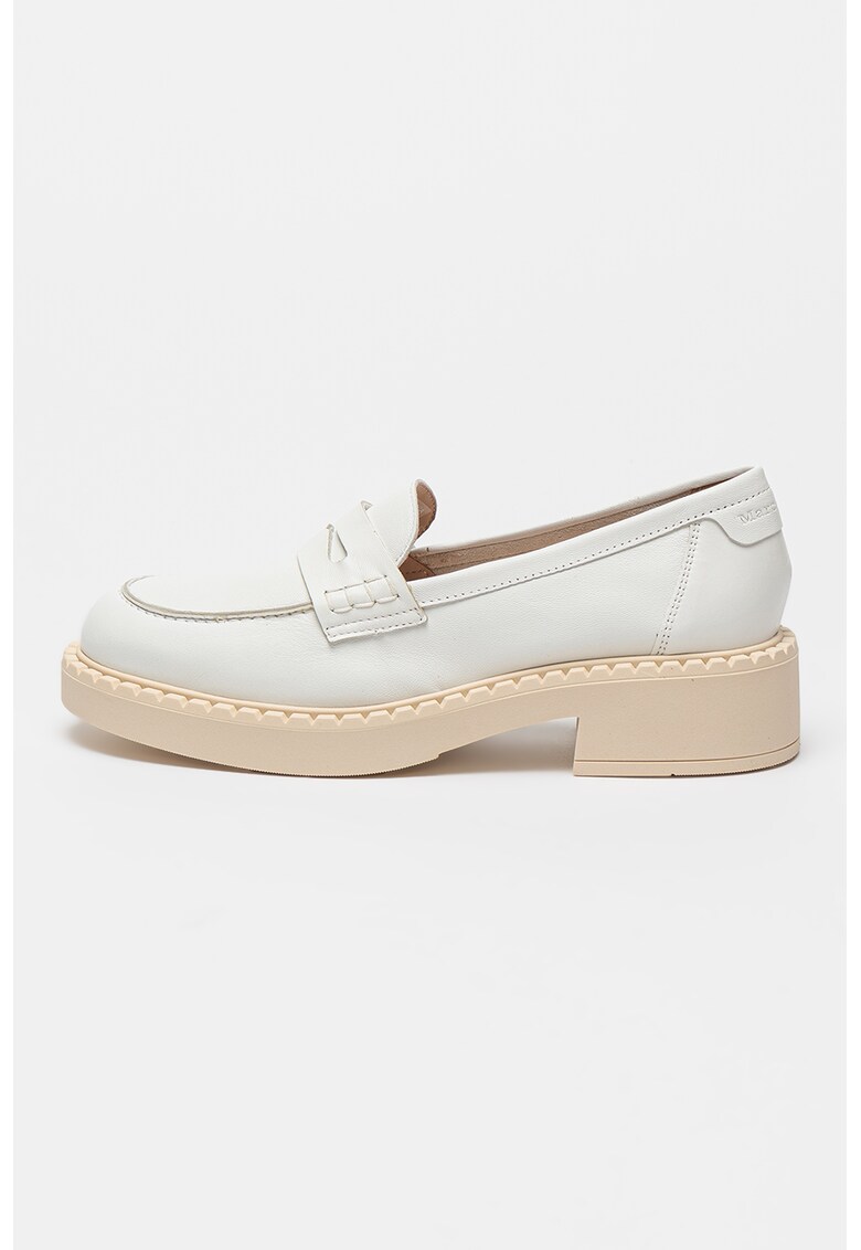 Pantofi loafer de piele cu toc masiv