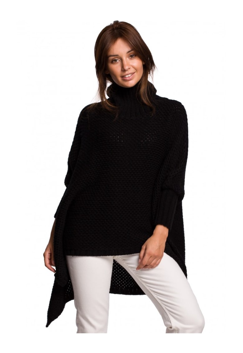 Pulover poncho - Acril - Negru -