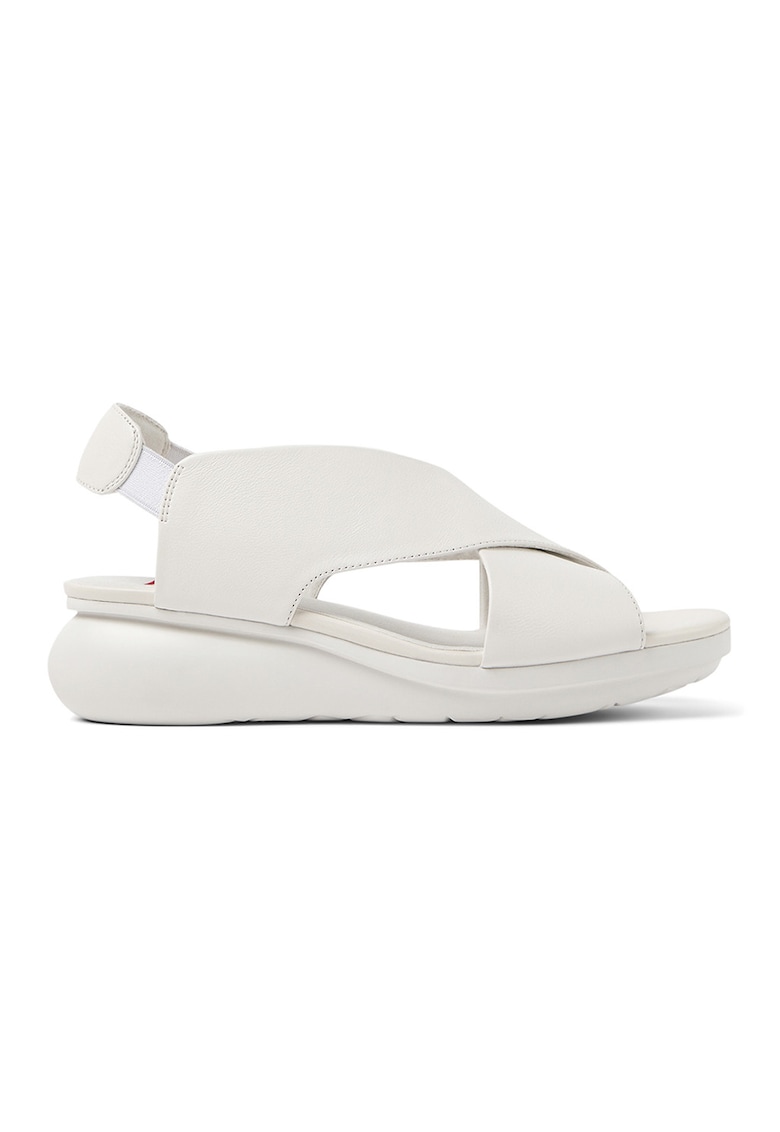 Sandale slingback - cu platforma - de piele Balloon - Alb optic