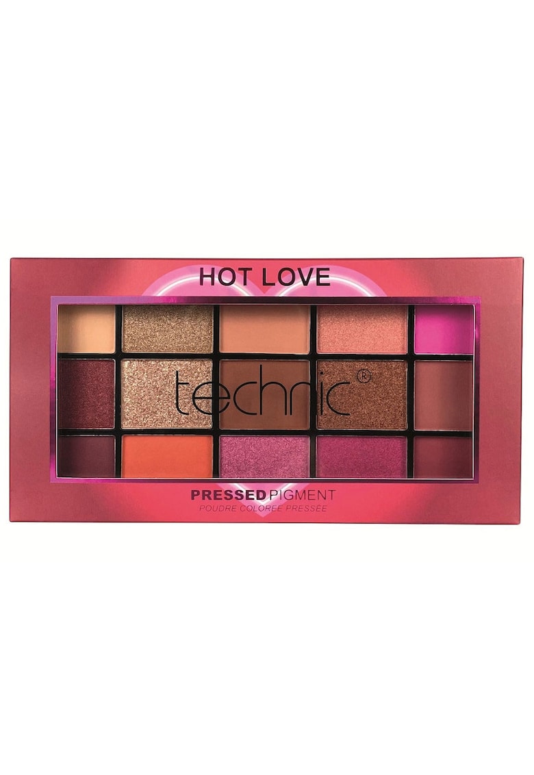 Paleta Profesionala de Farduri  15 Pressed Pigment Palette - Hot Love - 15 Culori - 21.9 g