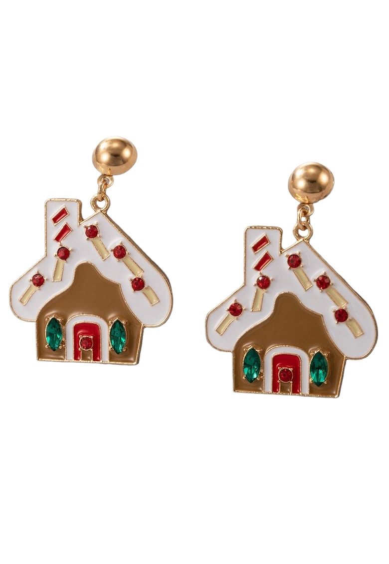 Cercei aurii - forma de casuta de turta dulce - Ineke C32