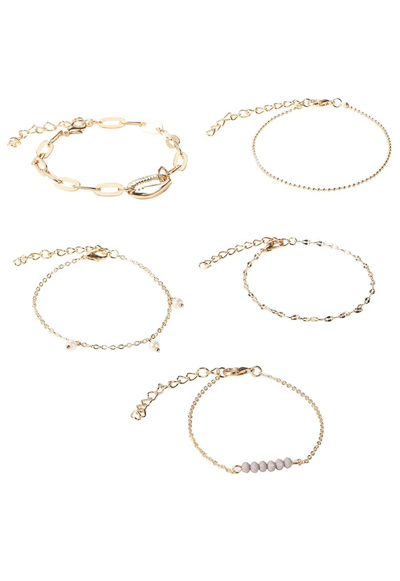 Set 5 bratari aurii - cu margelute - Jehan C6 -